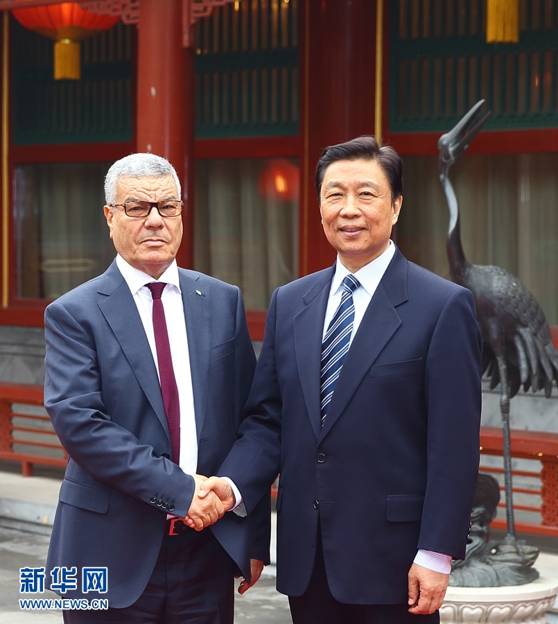 4月6日，國家副主席李源潮在北京會見由總書記薩伊達尼率領的阿爾及利亞民族解放陣線黨代表團。 新華社記者 丁海濤 攝