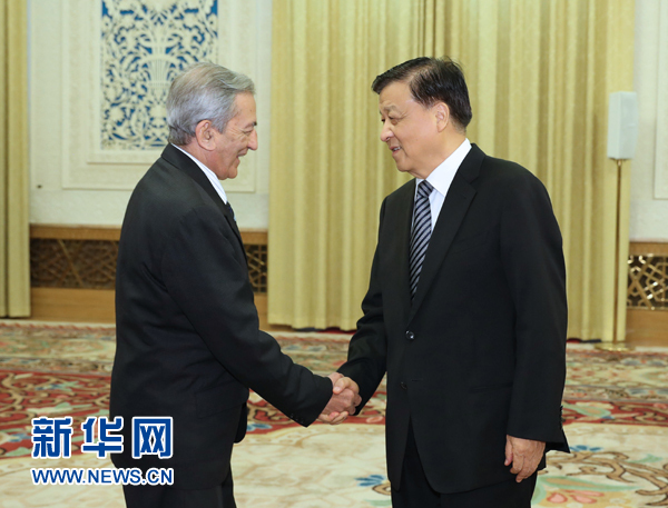6月21日，中共中央政治局常委、中央書記處書記劉云山在北京會(huì)見(jiàn)古共中央書記處書記、國(guó)際關(guān)系部部長(zhǎng)巴拉格爾率領(lǐng)的古巴共產(chǎn)黨代表團(tuán)。新華社記者馬占成攝