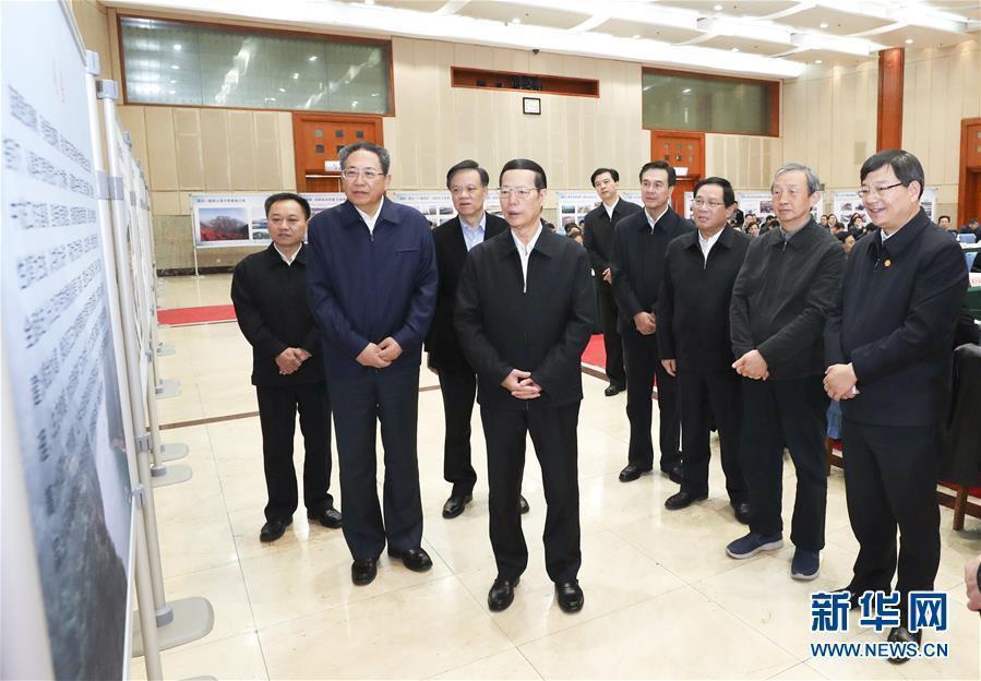 1月9日至10日，國(guó)務(wù)院副總理張高麗在安徽調(diào)研推動(dòng)長(zhǎng)江經(jīng)濟(jì)帶發(fā)展工作。這是1月10日，張高麗主持召開(kāi)推動(dòng)長(zhǎng)江經(jīng)濟(jì)帶發(fā)展工作會(huì)議前聽(tīng)取介紹。新華社記者 龐興雷 攝