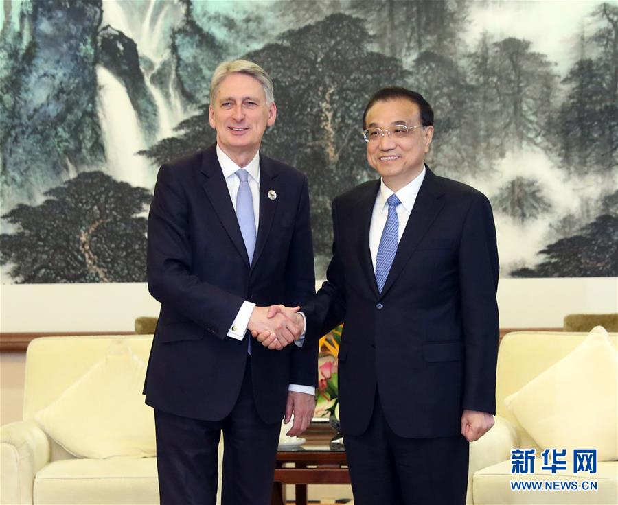 （時政）李克強會見英國首相特別代表、財政大臣哈蒙德