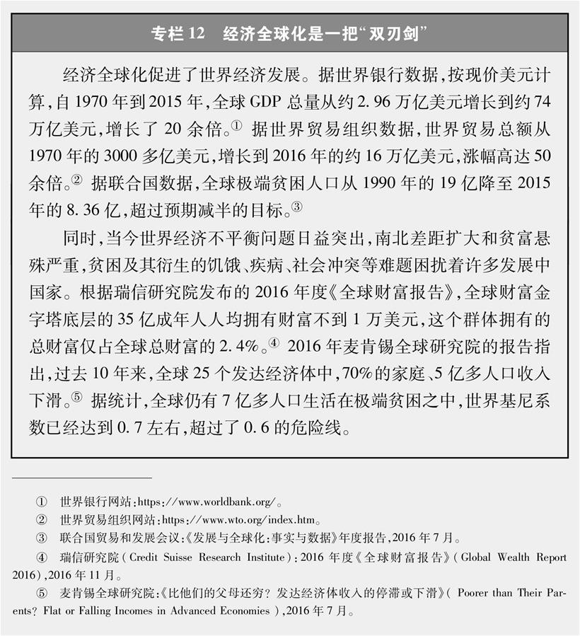 （圖表）[新時(shí)代的中國(guó)與世界白皮書(shū)]專欄12 經(jīng)濟(jì)全球化是一把&ldquo;雙刃劍&rdquo;